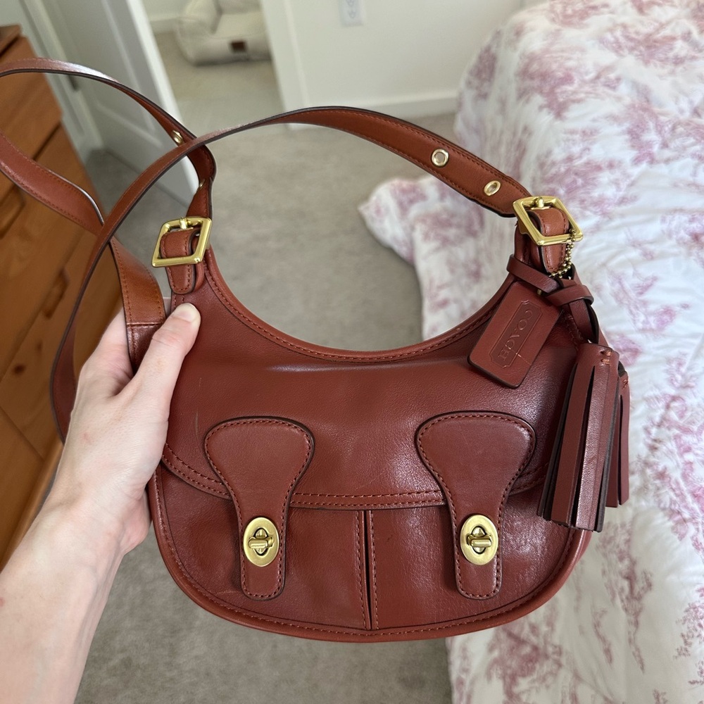SOLD DO NOT BUY Rare Coach Legacy Vintage Amanda Saddle Bag Brown Cognac